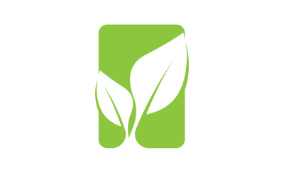 Zöld levelű ökofa ikon logó 3-as verziója