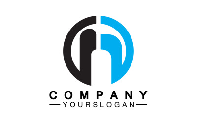 Letra N inicial nombre de la empresa logotipo versión 10