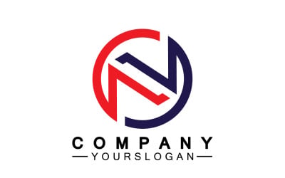 Letra N inicial nombre de la empresa logotipo versión 28