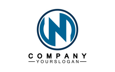 Letra N inicial nombre de la empresa logotipo versión 9