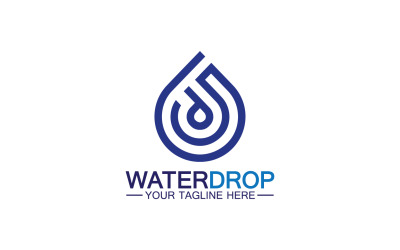 Modello logo Waterdrop blu natura acqua dolce versione 12