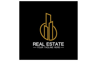 Plantilla de logotipo de torre de construcción inmobiliaria versión 22