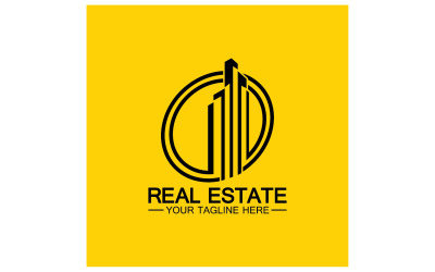 Plantilla de logotipo de torre de construcción inmobiliaria versión 28