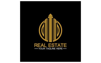 Plantilla de logotipo de torre de construcción inmobiliaria versión 31