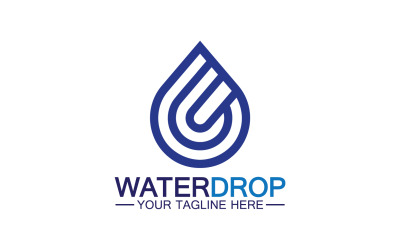 Šablona loga Waterdrop modré přírody sladké vody verze 1
