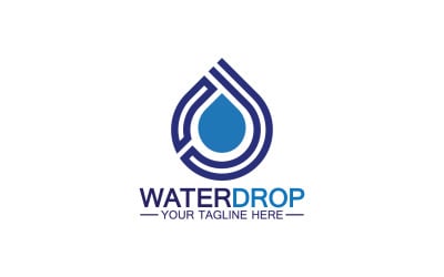 Modèle de logo d&amp;#39;eau douce nature bleue goutte d&amp;#39;eau version 44