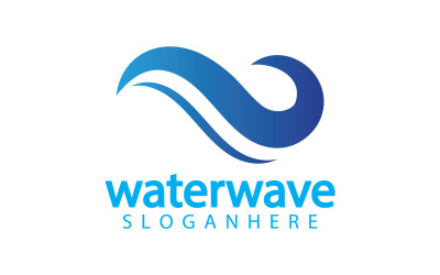 Modèle de logo d&amp;#39;eau douce nature Waterwave version 33