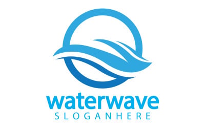 Modello di logo Waterwave natura acqua dolce versione 3
