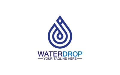 Modello logo Waterdrop blu natura acqua dolce versione 16