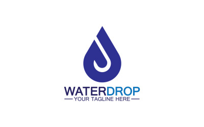 Modello logo Waterdrop blu natura acqua dolce versione 18