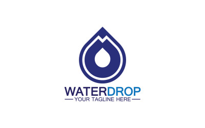 Modello logo Waterdrop blu natura acqua dolce versione 41