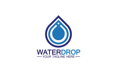 Modello logo Waterdrop blu natura acqua dolce versione 45