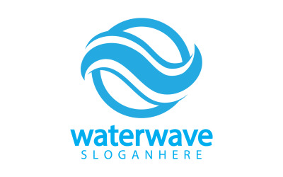 Šablona loga s logem vodní vlny přírody verze 21