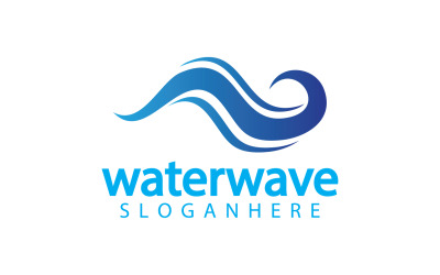 Šablona loga s logem vodní vlny přírody verze 26