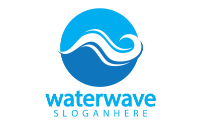 Su dalgası doğa tatlı su logosu şablonu sürüm 1