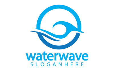 Su dalgası doğa tatlı su logosu şablonu sürüm 2