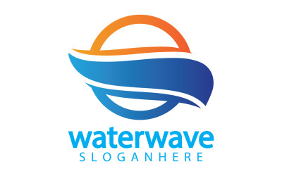 Szablon logo wody słodkiej Waterwave Nature wersja 15