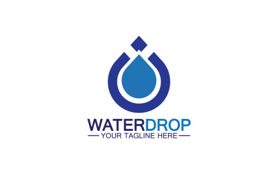 Wassertropfen, blaue Natur, Süßwasser-Logo-Vorlage, Version 23