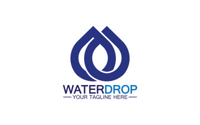 Wassertropfen, blaue Natur, Süßwasser-Logo-Vorlage, Version 27