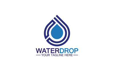 Wassertropfen-blaue Natur-Süßwasser-Logo-Vorlage, Version 44
