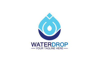 Wassertropfenblaue Natur-Süßwasser-Logo-Vorlage, Version 33