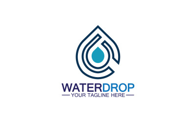 Wassertropfenblaue Natur-Süßwasser-Logo-Vorlage, Version 37