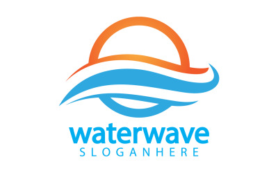 Waterwave natur sötvatten logotyp mall version 19