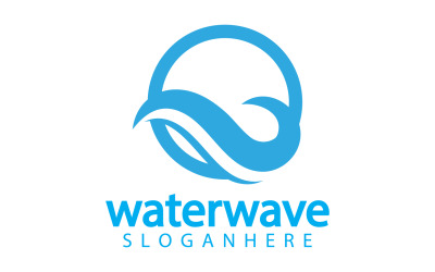 Waterwave natur sötvatten logotyp mall version 20