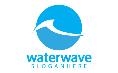Waterwave természet édesvízi logó sablon 5-ös verziója