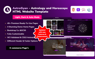 AstroGyan – HTML-Website-Vorlage für Astrologie und Horoskope