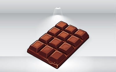 Chocolate Bar On White Background Vector Template