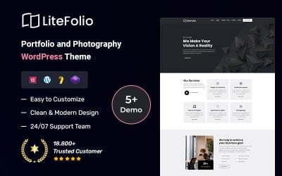 Litefolio - Portfölj och fotografi WordPress-tema