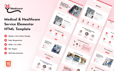 Medicare - modelo HTML de serviço médico e de saúde