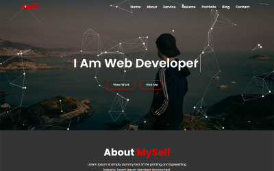 Modello di pagina di destinazione HTML5 del portfolio personale Jalil