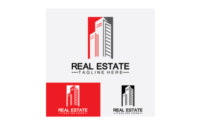 Icono inmobiliario, constructor, construcción, arquitectura y logotipos de edificios. v12
