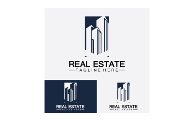 Icono inmobiliario, constructor, construcción, arquitectura y logotipos de edificios. v13