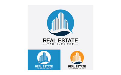 Icono inmobiliario, constructor, construcción, arquitectura y logotipos de edificios. v17