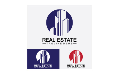 Icono inmobiliario, constructor, construcción, arquitectura y logotipos de edificios. v20