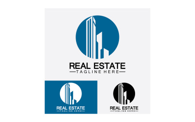 Icono inmobiliario, constructor, construcción, arquitectura y logotipos de edificios. v21