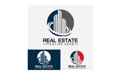 Icono inmobiliario, constructor, construcción, arquitectura y logotipos de edificios. v23