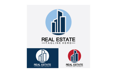 Icono inmobiliario, constructor, construcción, arquitectura y logotipos de edificios. v26