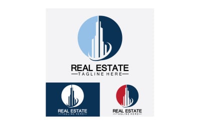Icono inmobiliario, constructor, construcción, arquitectura y logotipos de edificios. v30