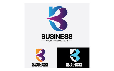 Modern ve benzersiz B harfinin baş harfleri logo tasarımı v11