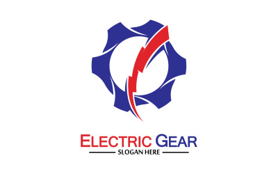 Blitz-Blitz-Strom-Getriebe-Vektor-Logo-Design v13
