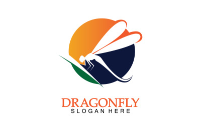 Dragonfly silhouet pictogram platte vector illustratie logo clipart v18