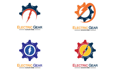 Lightning thunderbolt elektricitet redskap vektor logotyp design v50