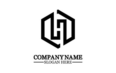 Bokstaven H logotyp ikon designmall element v11