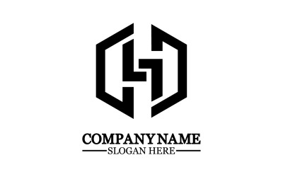 Bokstaven H logotyp ikon designmall element v14