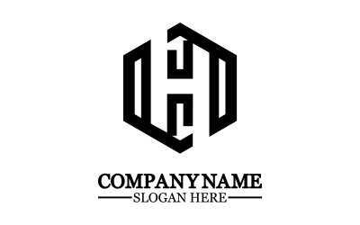 Bokstaven H logotyp ikon designmall element v1