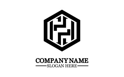 Bokstaven H logotyp ikon designmall element v20